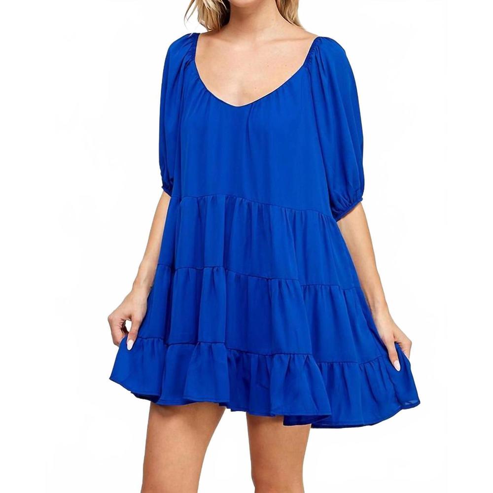 NEW CARMELA lemmon flowy dress in royal blue